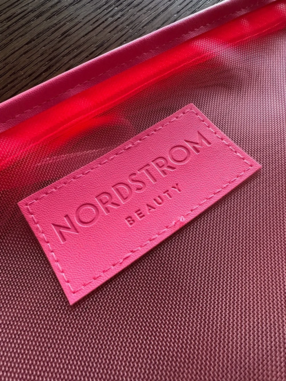 Nordstrom Beauty Hot Pink Sheer Cosmetic Pouch